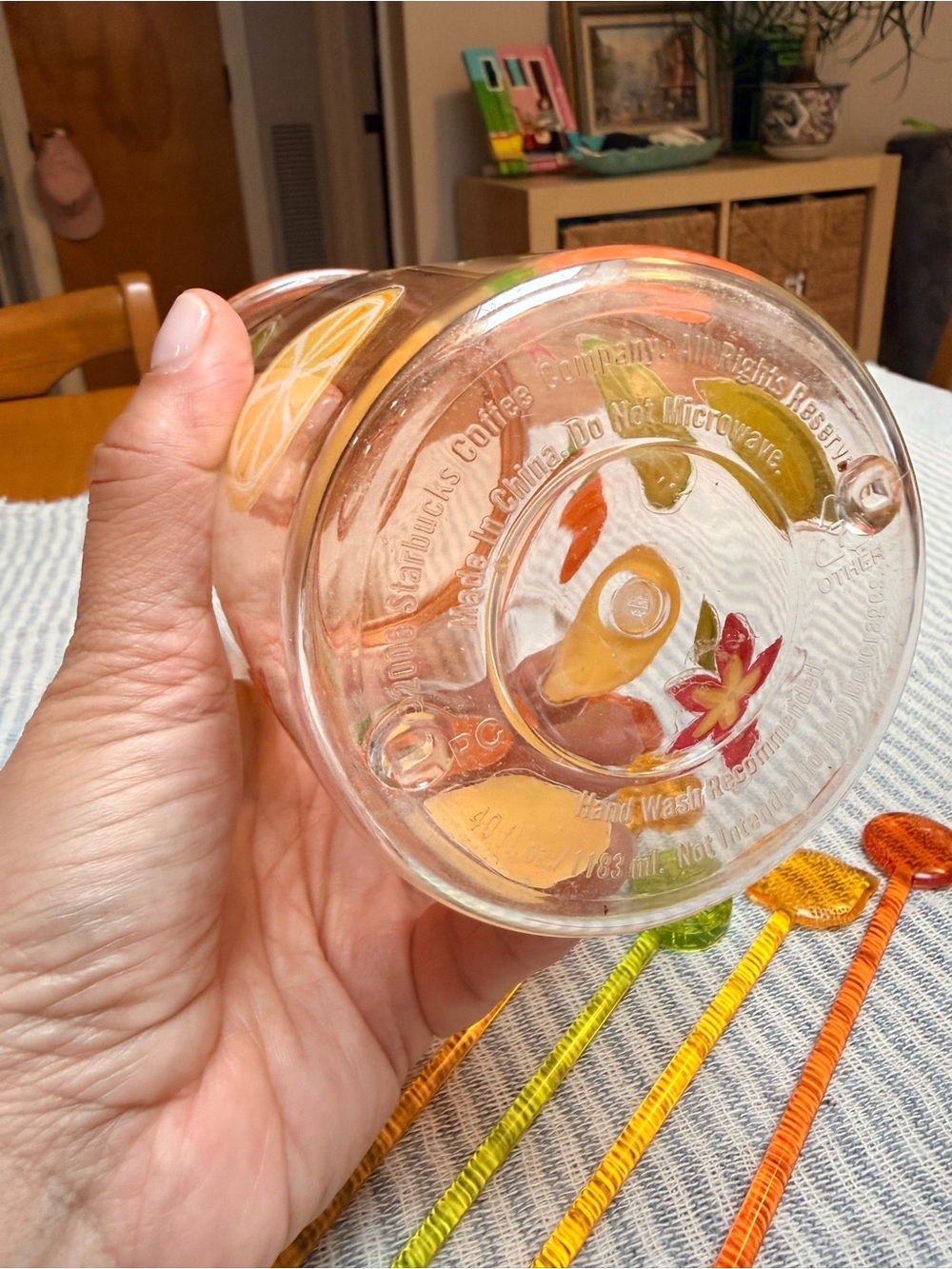 Vintage 2006 Starbucks Tazo Iced Fruit Tea Shaker 40oz with 5 Stir Sticks Retro - Picture 2 of 6